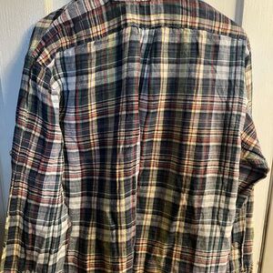 Men's Multicolor Plaid/Linen Blend Shirt